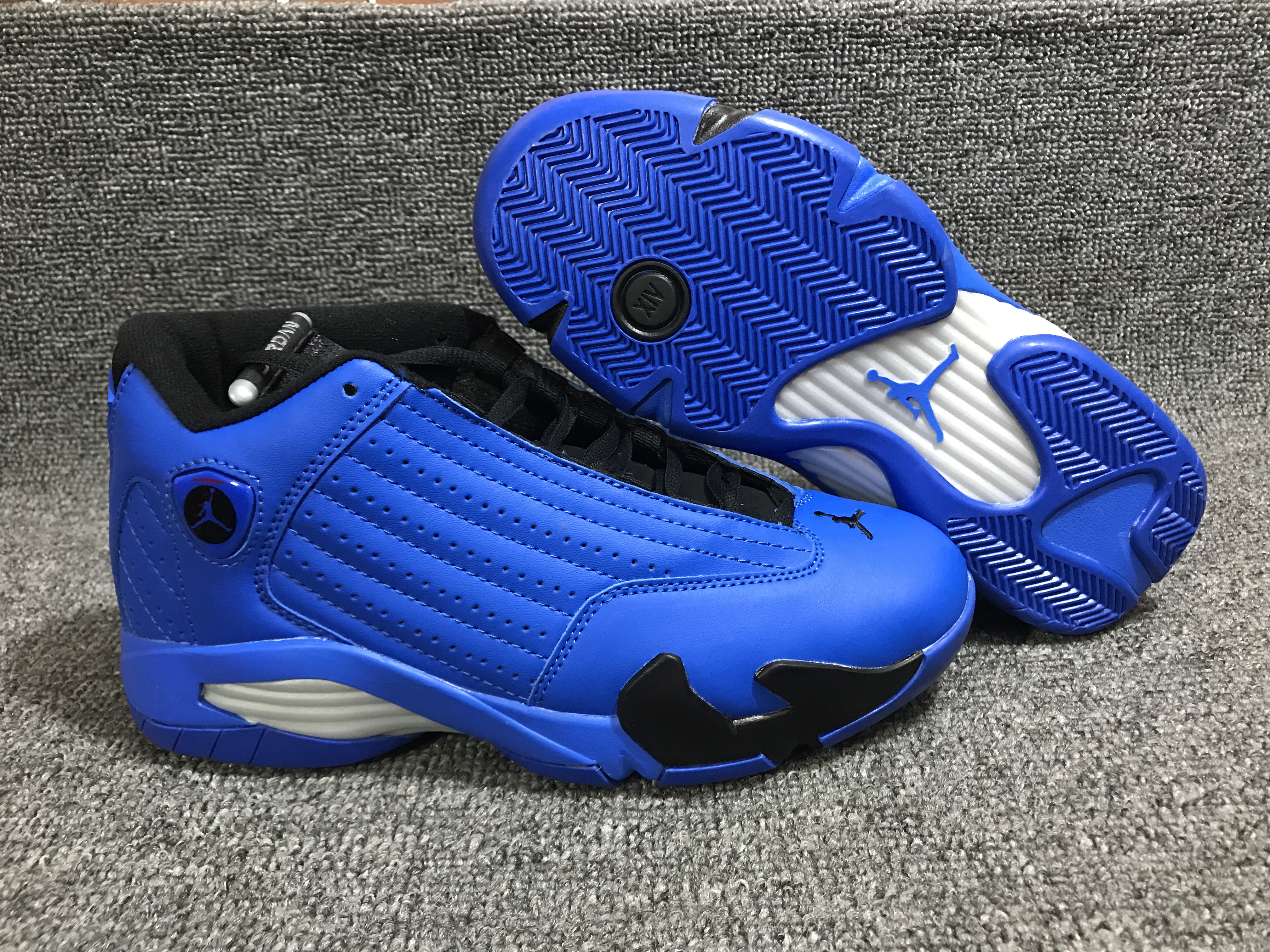 New Air Jordan 14 Blue Black White Shoes